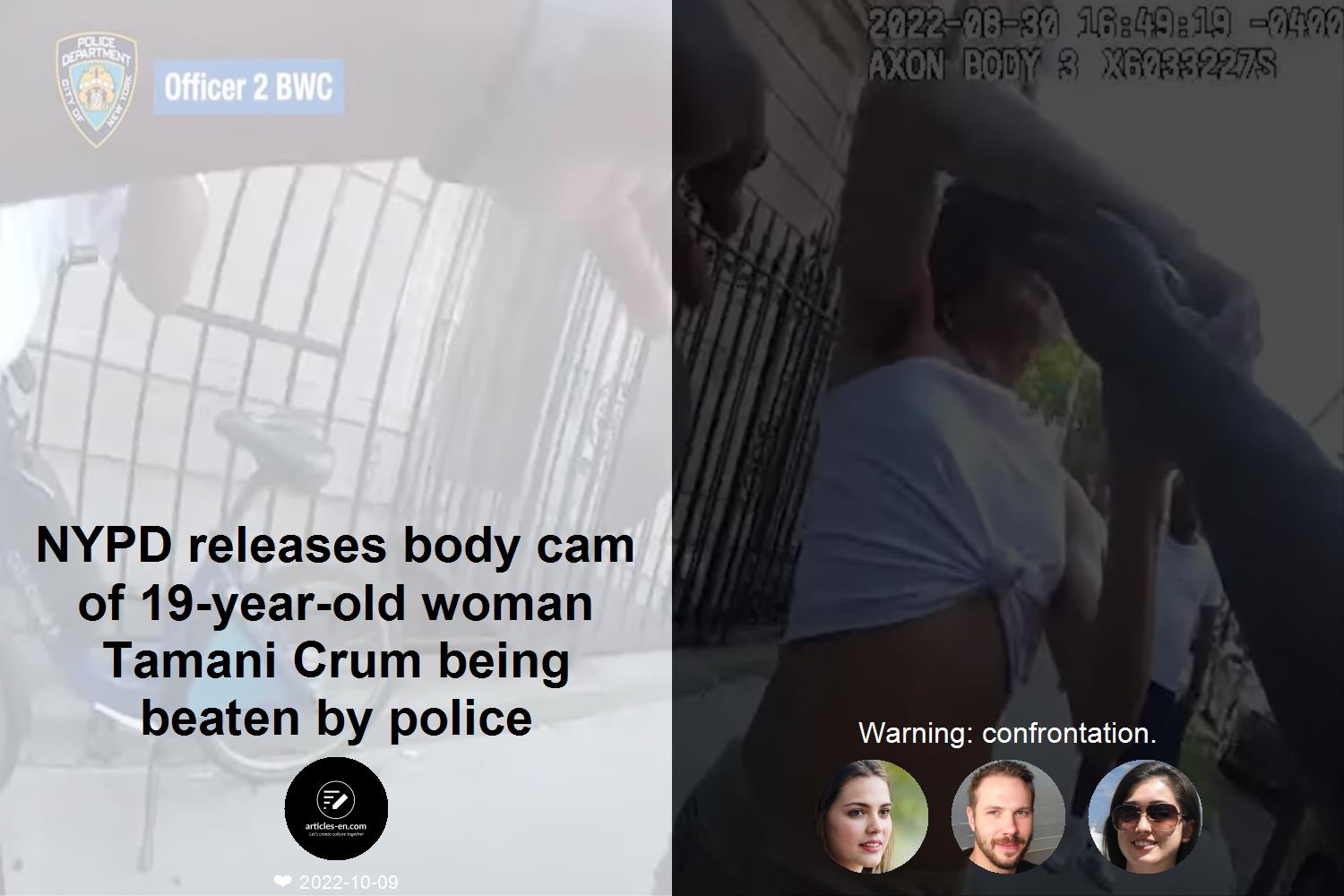 Nypd Releases Body Cam Of 19 Year Old Woman Tamani Crum Being Beaten By Police Articles In English
